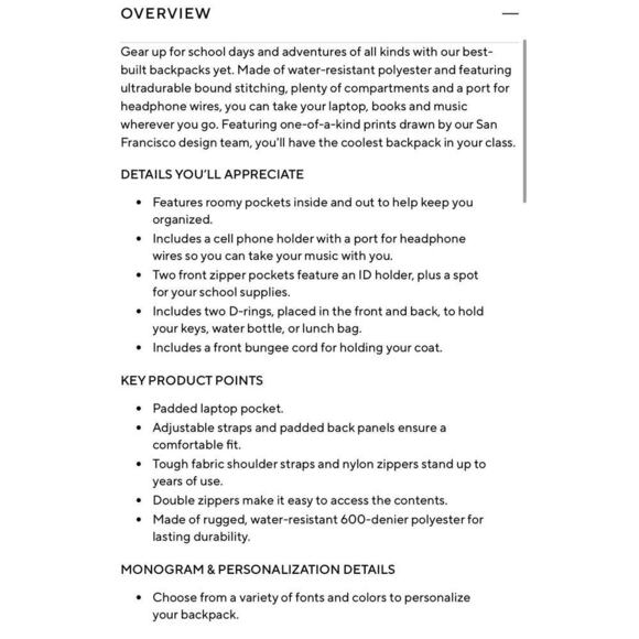 Pottery Barn Teen Gear-Up Navy Anchor Backpack Embroidered Reese - Picture 9 of 11